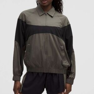 Lululemon Nylon Colorblock Collared Jacket *SOTM Army Green/Black NWT